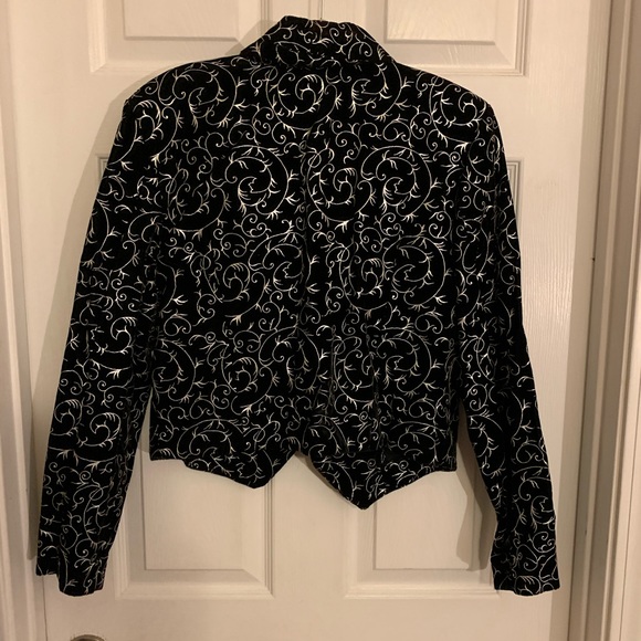 Black Velvet Shirt Waist Jacket - Picture 2 of 2